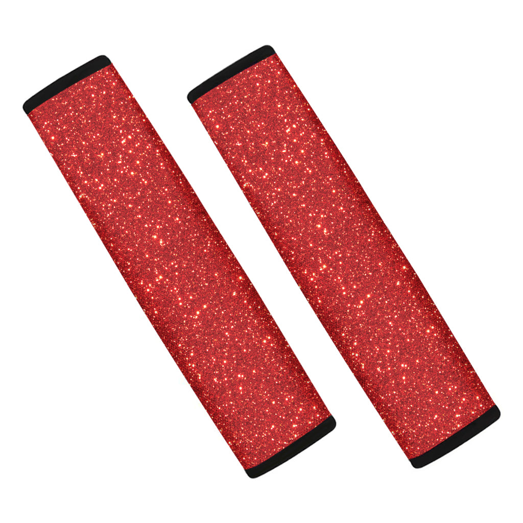 Red Glitter Texture Print Car Seat Belt Covers