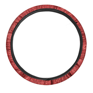 Red Glitter Texture Print Car Steering Wheel Cover