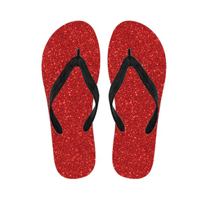 Red Glitter Texture Print Flip Flops