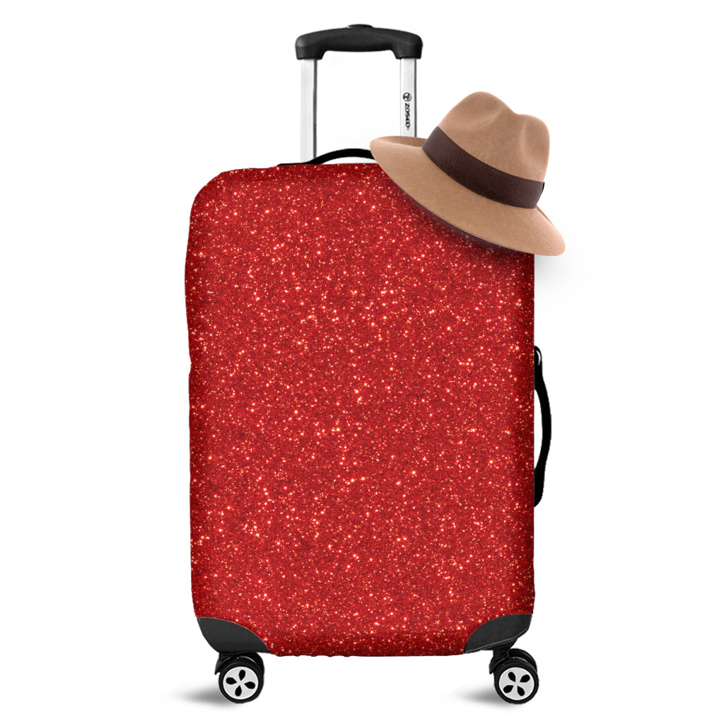 Red Glitter Texture Print Luggage Cover