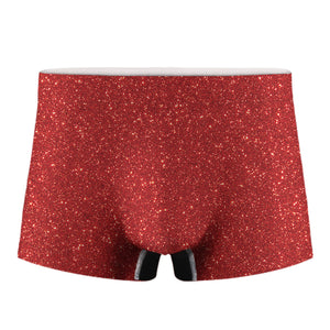 Red Glitter Texture Print Men's Boxer Briefs