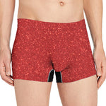 Red Glitter Texture Print Men's Boxer Briefs