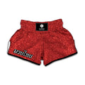 Red (NOT Real) Glitter Print Muay Thai Boxing Shorts