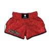 Red Glitter Texture Print Muay Thai Boxing Shorts