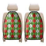 Red Green And White Argyle Pattern Print Car Seat Organizers