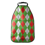 Red Green And White Argyle Pattern Print Car Seat Organizers
