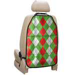 Red Green And White Argyle Pattern Print Car Seat Organizers