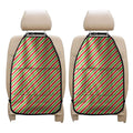 Red Green And White Candy Cane Print Car Seat Organizers