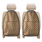 Red Green And White Candy Cane Print Car Seat Organizers