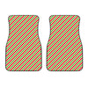 Red Green And White Candy Cane Print Front Car Floor Mats