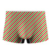 Red Green And White Candy Cane Print Men's Boxer Briefs