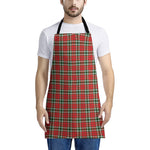 Red Green And White Tartan Pattern Print Apron