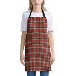 Red Green And White Tartan Pattern Print Apron