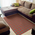 Red Green And White Tartan Pattern Print Floor Mat