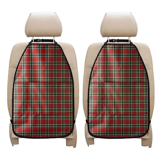 Red Green And White Tartan Pattern Print Car Seat Organizers