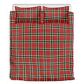 Red Green And White Tartan Pattern Print Duvet Cover Bedding Set