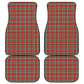 Red Green And White Tartan Pattern Print Front and Back Car Floor Mats