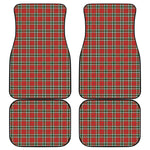 Red Green And White Tartan Pattern Print Front and Back Car Floor Mats