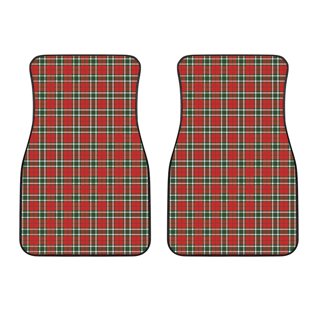Red Green And White Tartan Pattern Print Front Car Floor Mats