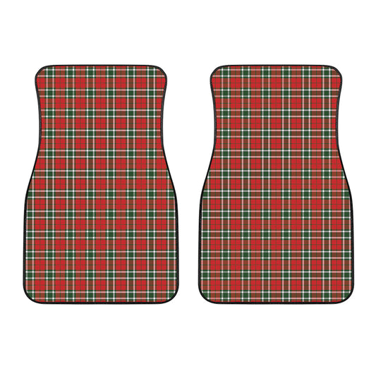 Red Green And White Tartan Pattern Print Front Car Floor Mats