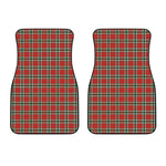 Red Green And White Tartan Pattern Print Front Car Floor Mats
