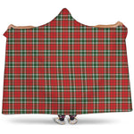 Red Green And White Tartan Pattern Print Hooded Blanket