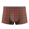 Red Green And White Tartan Pattern Print Men's Boxer Briefs
