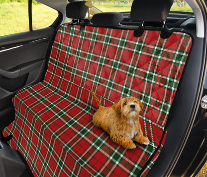 Red Green And White Tartan Pattern Print Pet Car Back Seat Cover