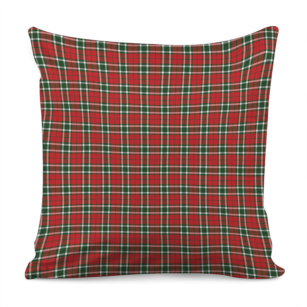 Red Green And White Tartan Pattern Print Pillow Cover