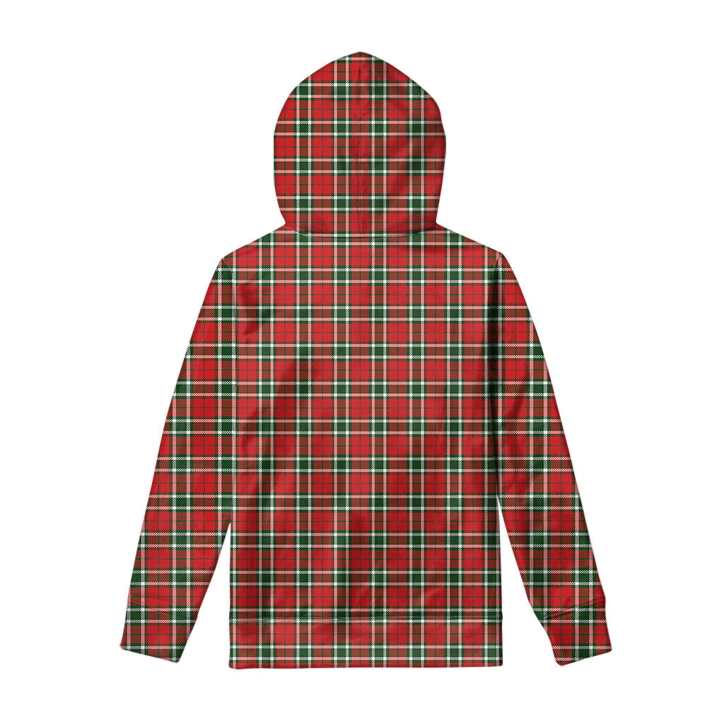 Red Green And White Tartan Pattern Print Pullover Hoodie
