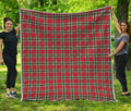 Red Green And White Tartan Pattern Print Quilt