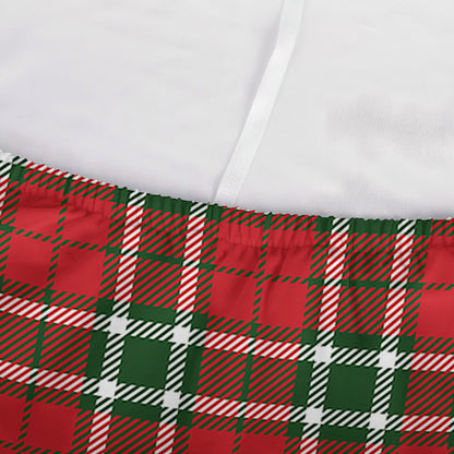 Red Green And White Tartan Pattern Print Sofa Cover