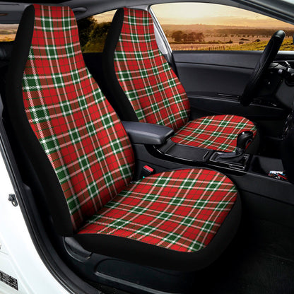 Red Green And White Tartan Pattern Print Universal Fit Car Seat Covers