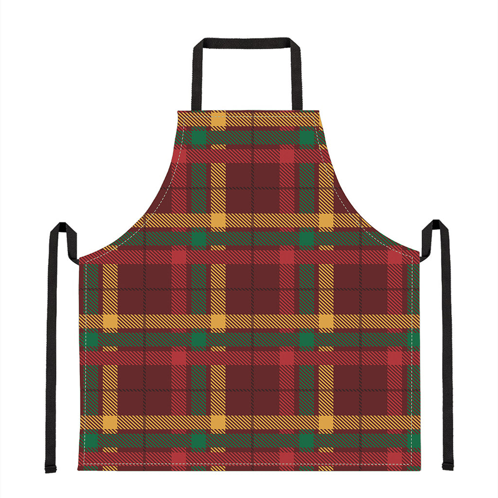 Red Green And Yellow Stewart Print Apron