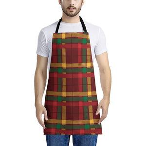 Red Green And Yellow Stewart Print Apron