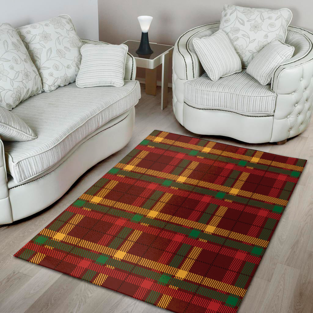 Red Green And Yellow Stewart Print Area Rug