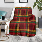 Red Green And Yellow Stewart Print Blanket