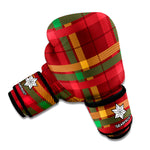 Red Green And Yellow Stewart Print Boxing Gloves