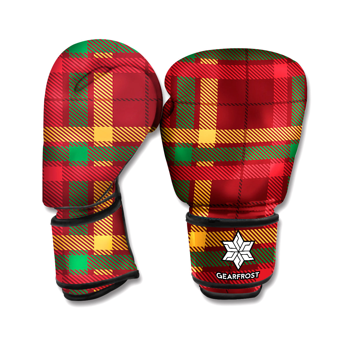 Red Green And Yellow Stewart Print Boxing Gloves