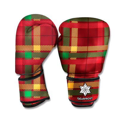 Red Green And Yellow Stewart Print Boxing Gloves