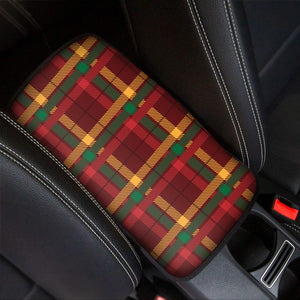 Red Green And Yellow Stewart Print Car Center Console Cover