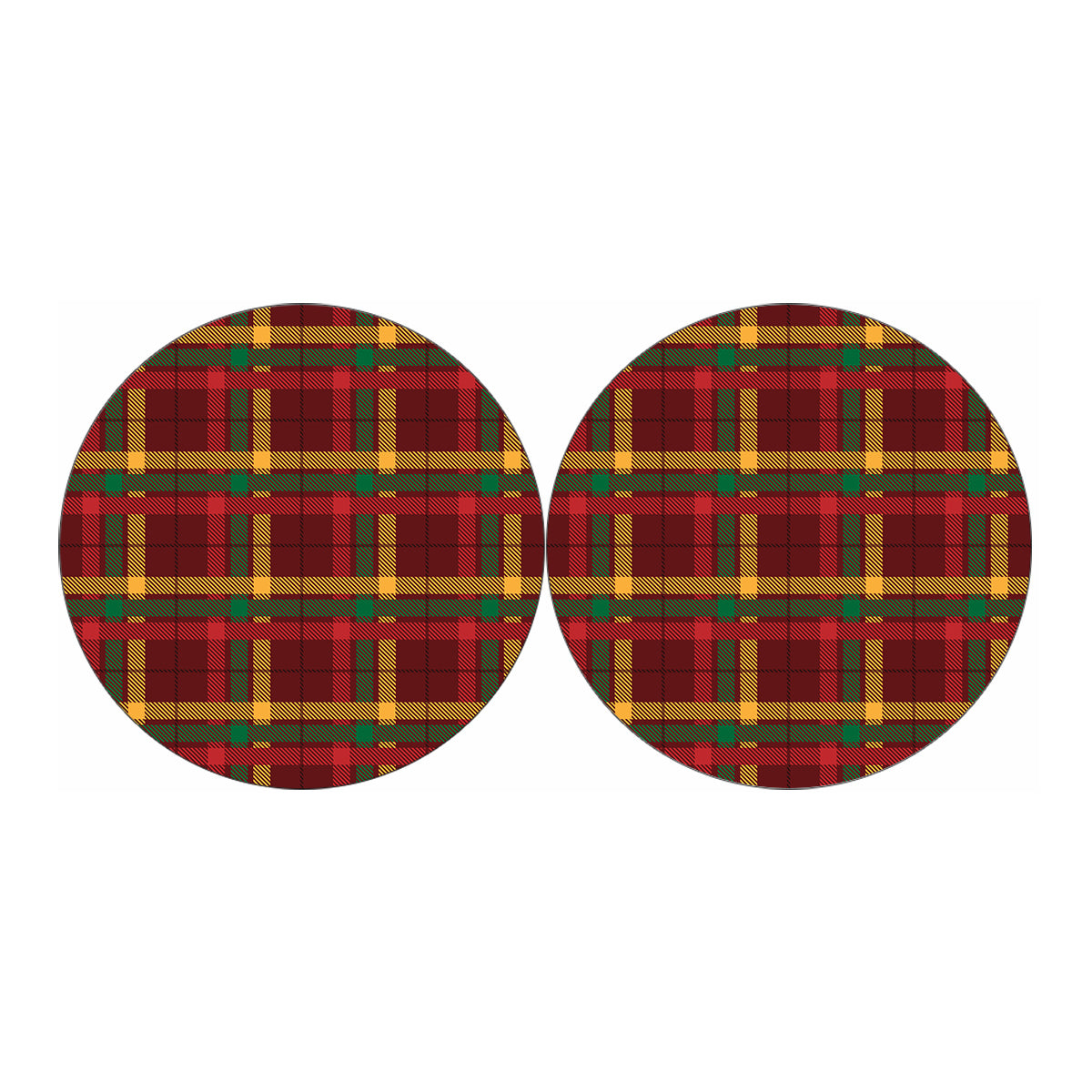 Red Green And Yellow Stewart Print Car Coasters