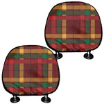 Red Green And Yellow Stewart Print Car Headrest Covers