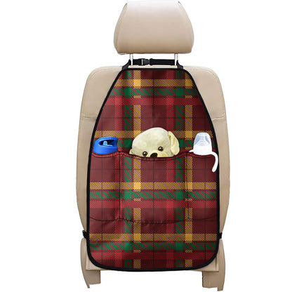 Red Green And Yellow Stewart Print Car Seat Organizers