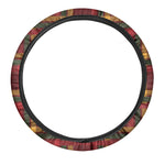 Red Green And Yellow Stewart Print Car Steering Wheel Cover