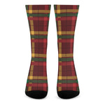 Red Green And Yellow Stewart Print Crew Socks