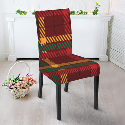 Red Green And Yellow Stewart Print Dining Chair Slipcover