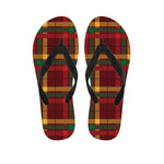 Red Green And Yellow Stewart Print Flip Flops