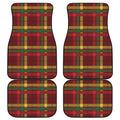 Red Green And Yellow Stewart Print Front and Back Car Floor Mats