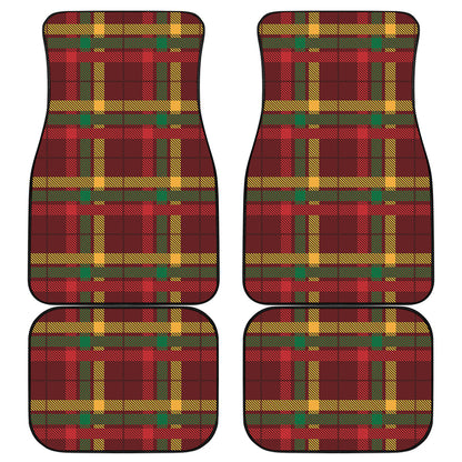 Red Green And Yellow Stewart Print Front and Back Car Floor Mats